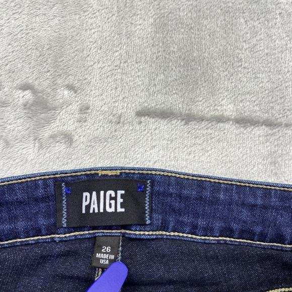 PAIGE Hoxton Ankle High Rise Skinny Jeans Dark Wash Women's Size 26 Fits 25" - Picture 6 of 9